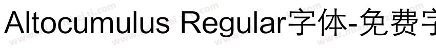 Altocumulus Regular字体字体转换